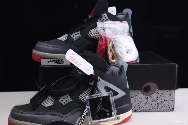 Cheap TBK Off CV9388-001 Air x Bred White Retro 4 Jordan 0524